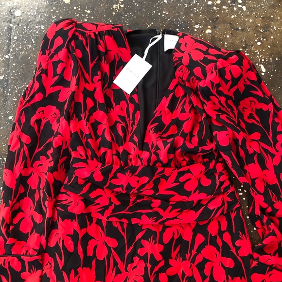 Daniele Carlotta Cinched Waist Floral Mini Dress L - Picture 10 of 11